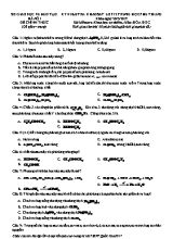 Đề kiểm tra khảo sát môn Hóa học Lớp 12 - Năm học 2016-2017 - Sở GD & ĐT Hà Nội